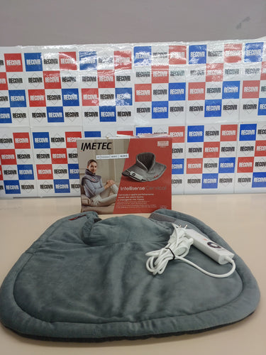 Almohadilla térmica 47 x 52 cm para cuello y hombros, tela hipoalergénica, 5 temperaturas, bloqueo eléctrico de seguridad, calentamiento rápido, lavable a máquina Imetec Intellisense Cervical,